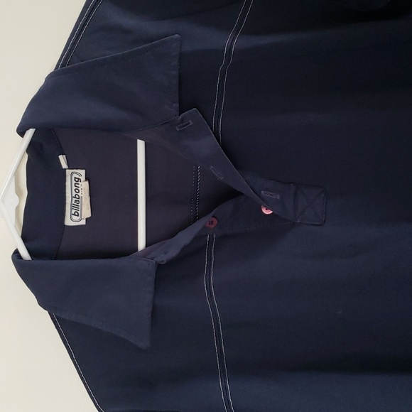 Billabong Vintage 90's Navy Blue Contrast Stitch Lido Polo Shirt Size Large - Picture 2 of 10